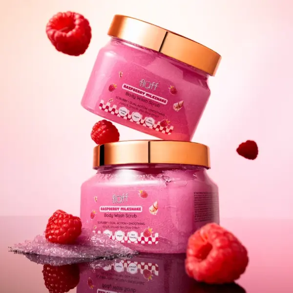 Beauty_Pin_Fluff_Raspberry_Milkshake_Body_Scrub_350ml_c-600x600 Fluff Raspberry Milkshake Body Scrub 350ml - Image 2