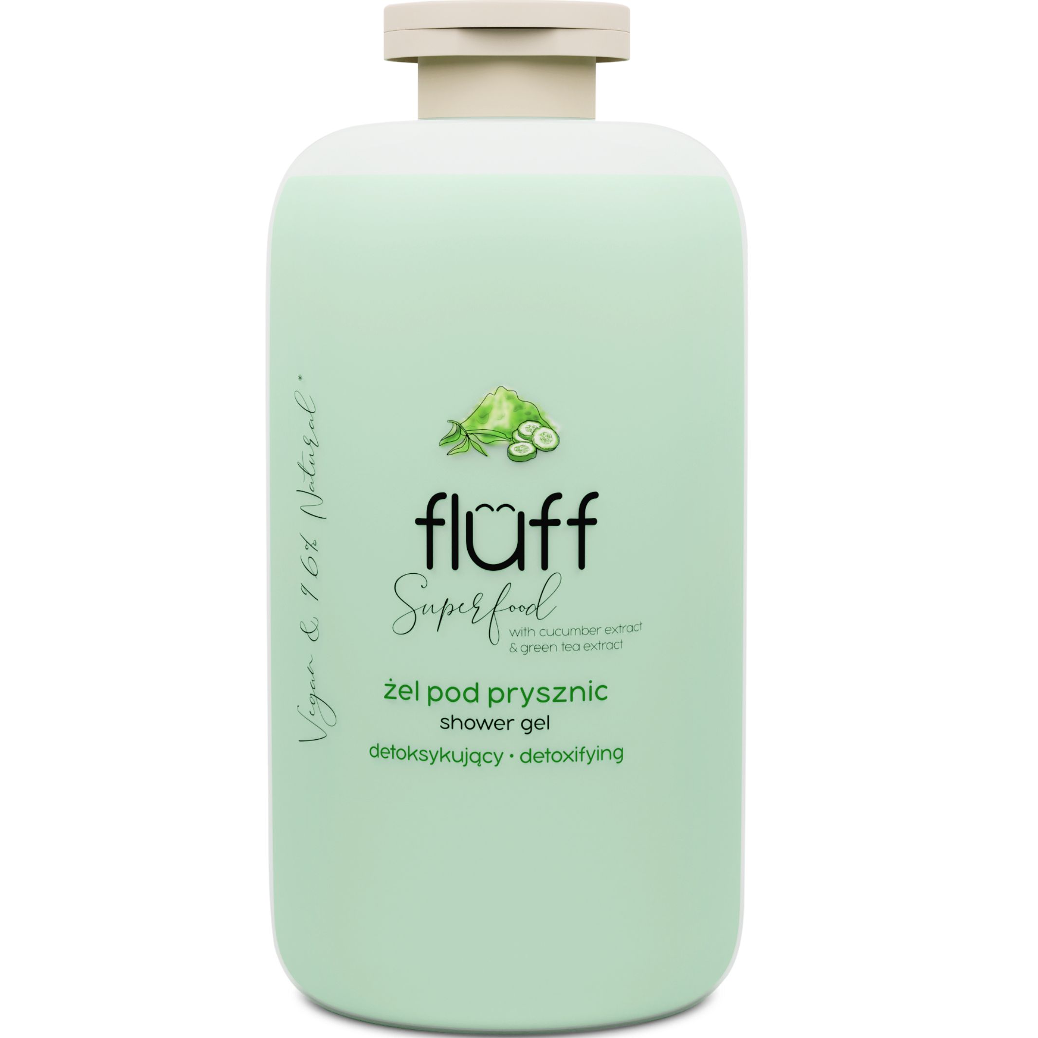xr:d:DAF6tzSTLI4:36,j:4009749467271679996,t:24022613 Fluff Cucumber & Green Tea Detoxifying Shower Gel 500ml - Image 1