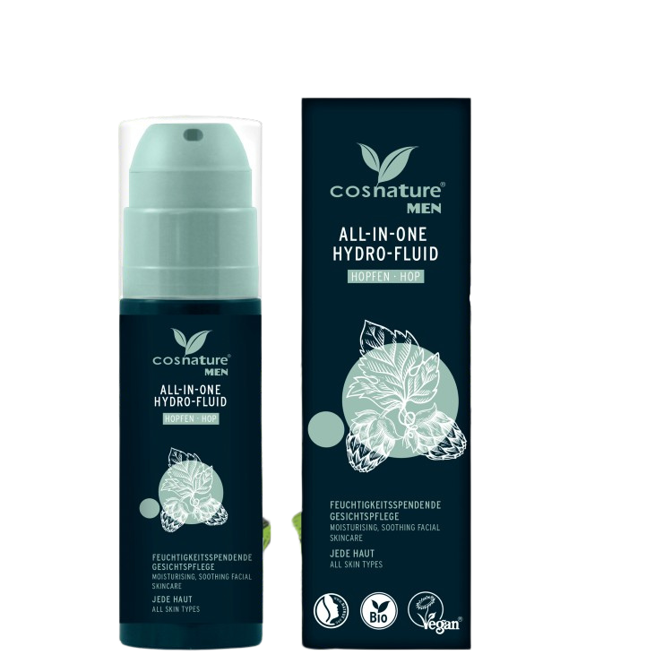 hop-fluid Cosnature MEN All-in-One Hydro-Fluid | Φυσικός Ανδρικός Ορός Ενυδάτωσης για Πρόσωπο & Λαιμό - Image 1