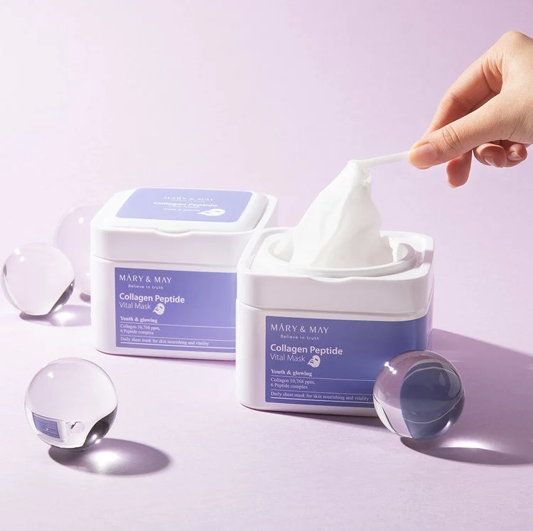 box2 Mary & May Collagen Peptide Vital Mask 30pcs - Image 3