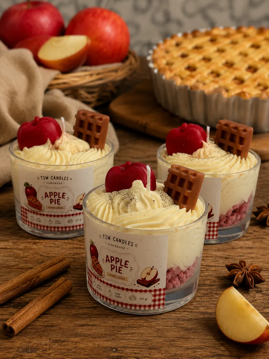 αρωμ10 Apple Pie | Χειροποίητο Αρωματικό Κερί Σόγιας 250g - Image 2