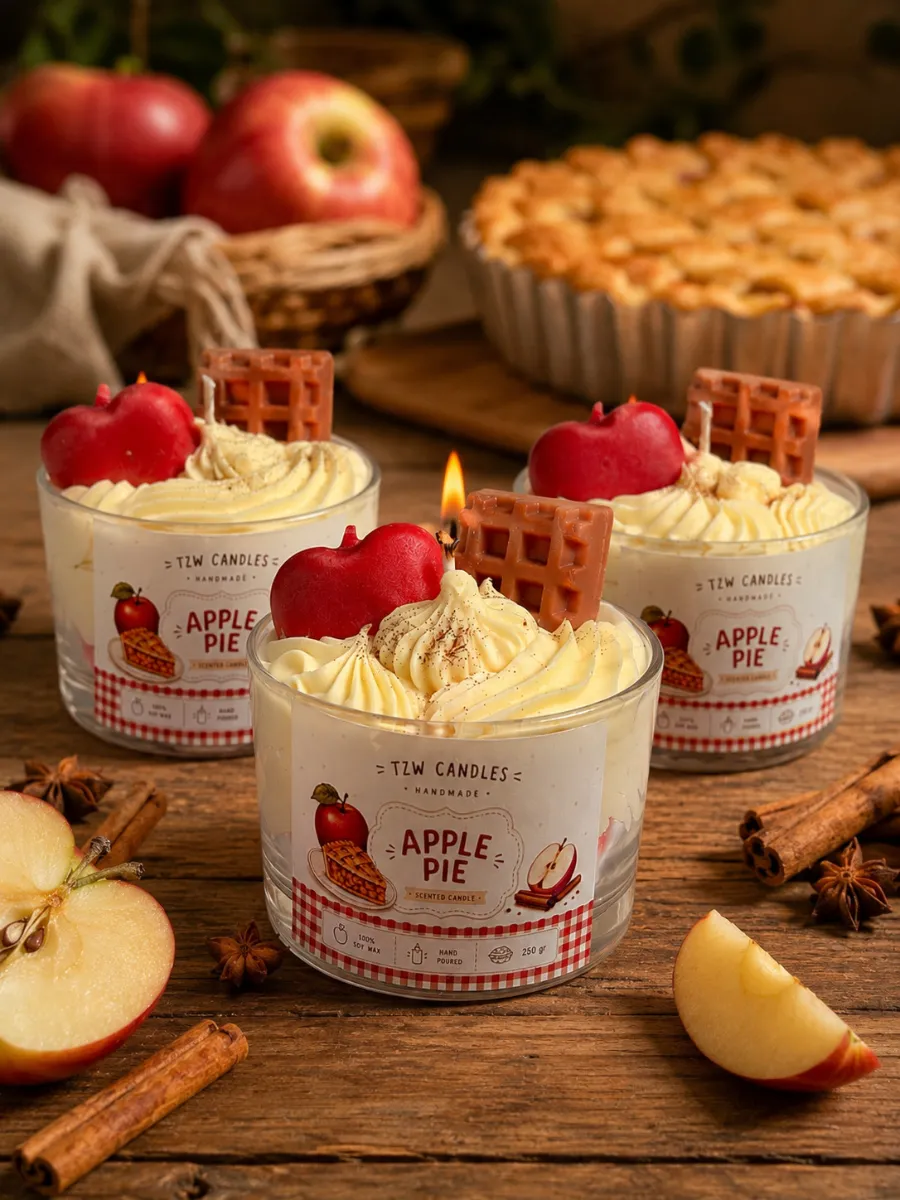 αρωμ9 Apple Pie | Χειροποίητο Αρωματικό Κερί Σόγιας 250g - Image 1